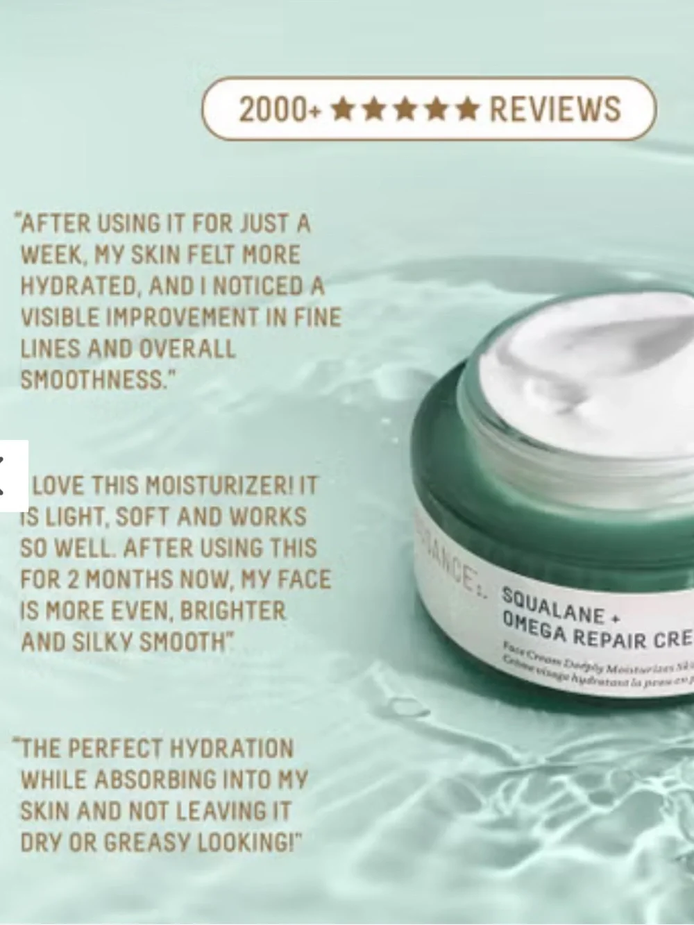 Biossance Squalane + Omega Repair Cream deeply moisturizes great for sensitive